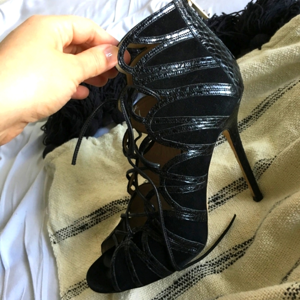 Jimmy Choo snakeskin lace up size 41